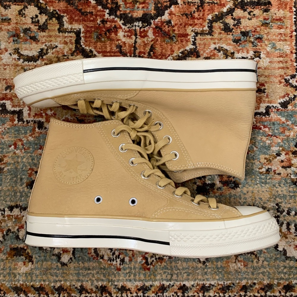 Converse Women's High Top Sneakers in Tan and White